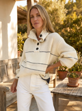Open Collar Button Up Sweater