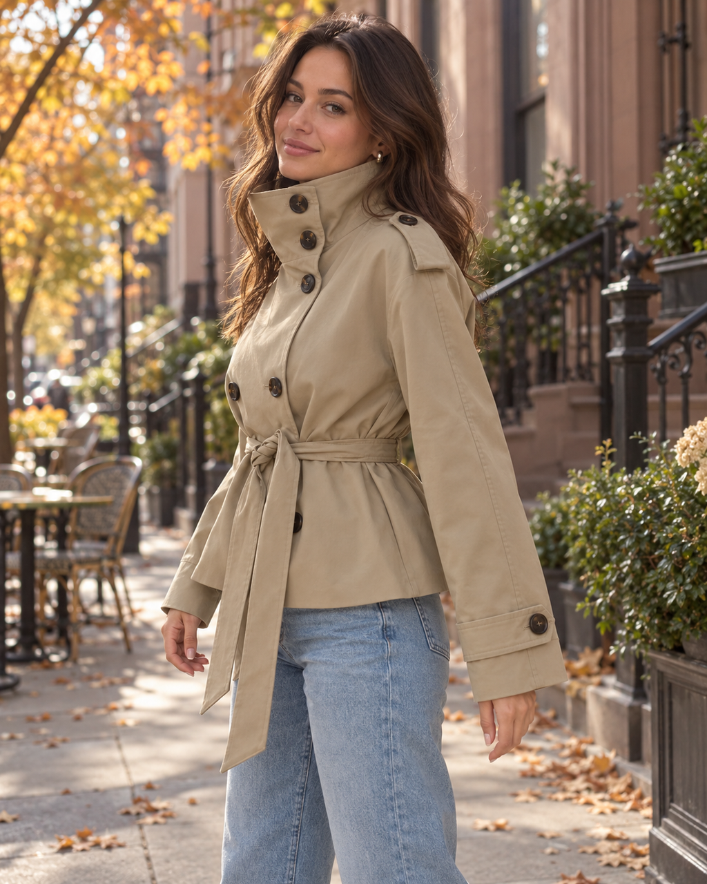 Sloane Cropped Trench Jacket