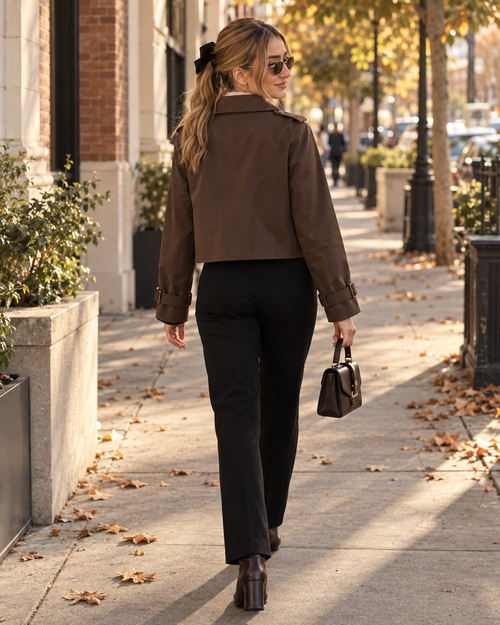 Avery Cropped Trench Jacket
