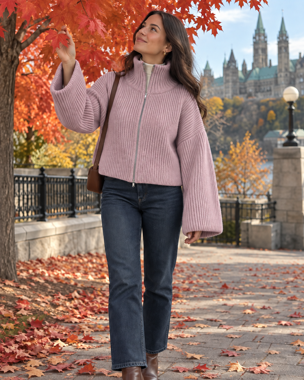 Marlowe Striped Zip Knit