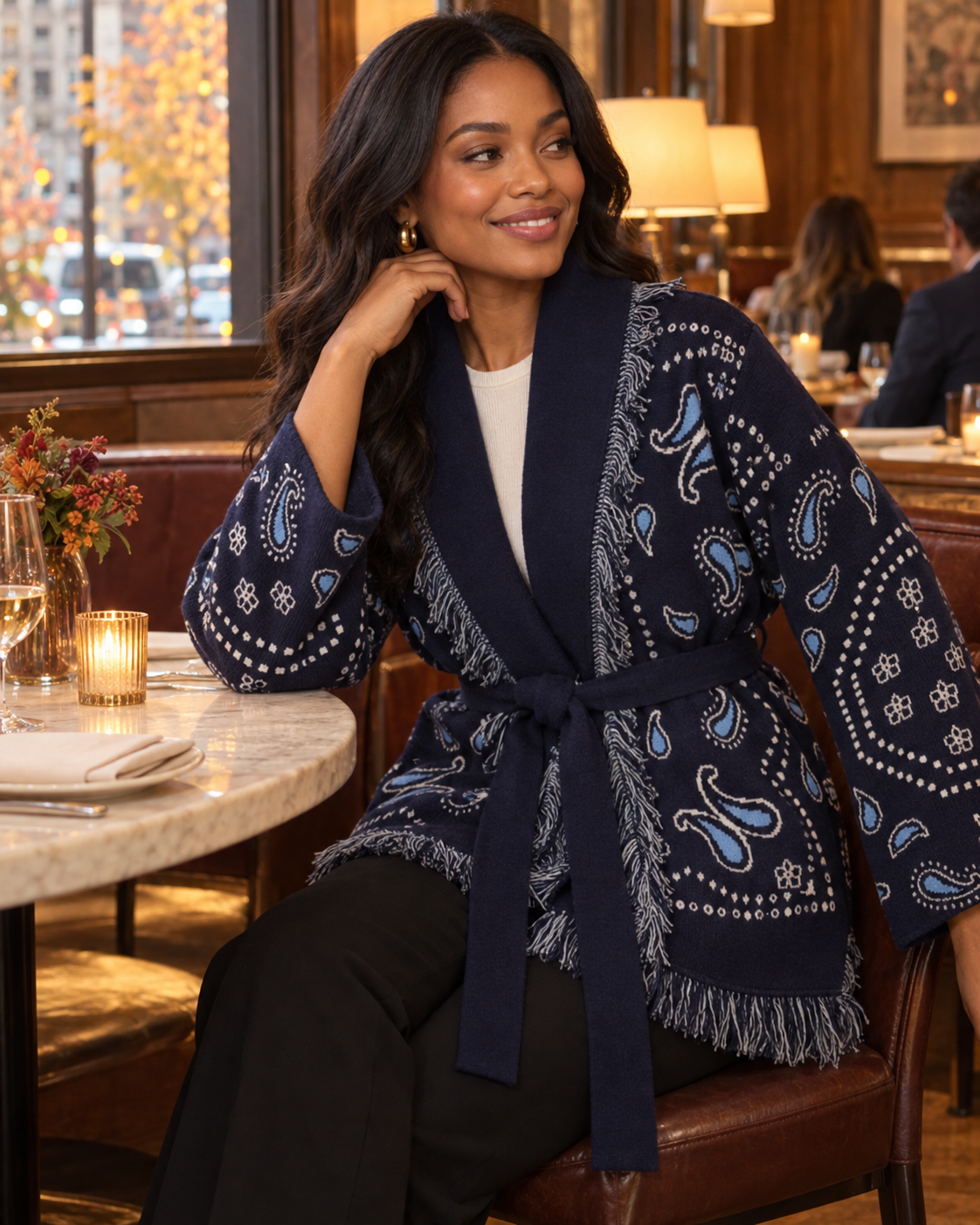 Sienna Paisley Fringe Cardigan